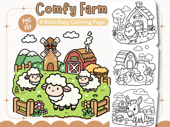 Comfy Farm Coloring Pages – Relaxing Farm-Themed Designs for Kids & Adults