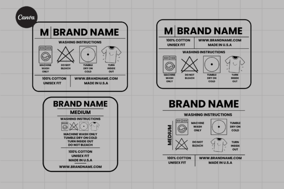 Editable Clothing Tag Bundle Canva – Customizable Templates for Clothing Labels & Tags