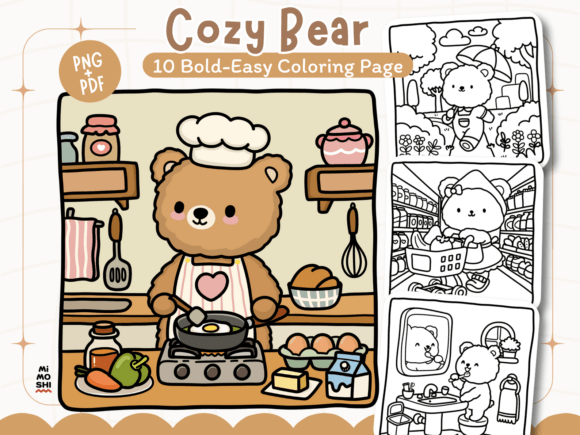 Cozy Bear Coloring Pages | Bold & Easy Designs for All Ages