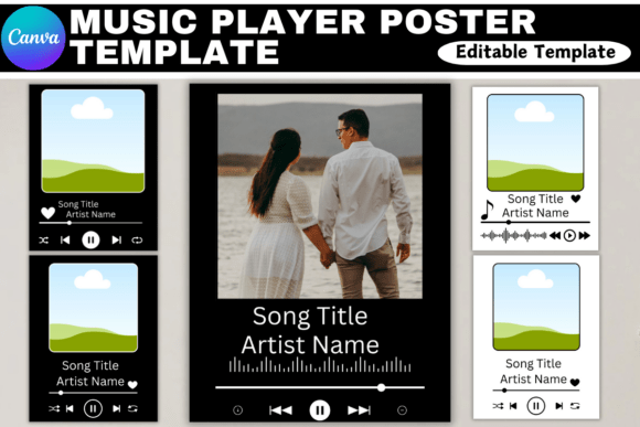 Music Player Canva Editable Frame | Customizable Digital Template