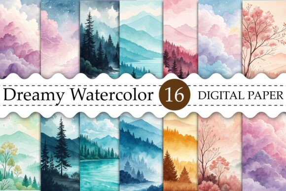 Dreamy Watercolor Background Bundle | Soft and Elegant Watercolor Designs for Crafts