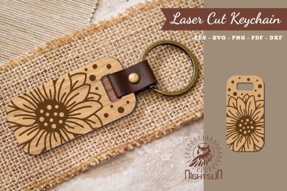 Sunflower Laser Cut Keychain - Customizable & Floral Design
