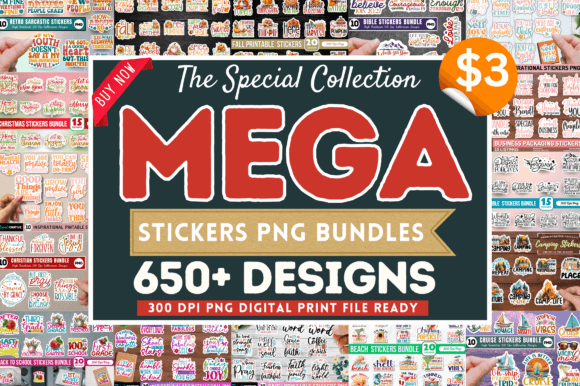 The Special Mega Stickers PNG Bundle - Fun & Creative Designs