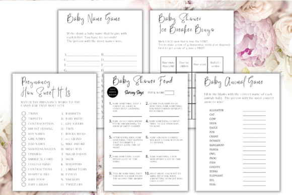 Baby Shower Games Bundle - Fun & Creative Games for Memorable Celebrations