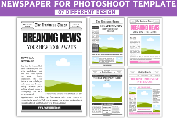 Custom Newspaper for Photoshoot Template - Unique & Creative Design