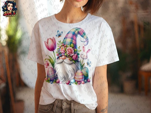 Easter Gnome with Tulips and Butterflies - Charming Spring Design