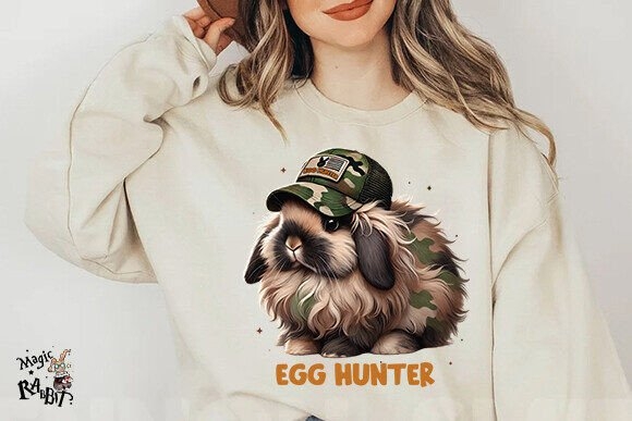 Egg Hunter Bunny PNG & Camo Easter Bunny - Unique Easter Designs