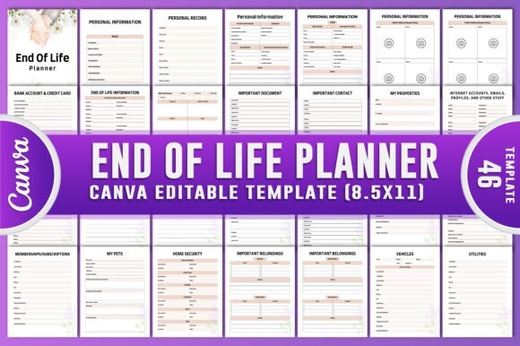 End of Life Planner Canva KDP Interiors - Thoughtful & Practical Templates