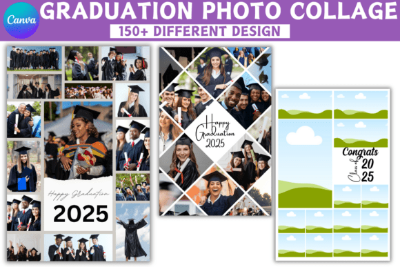 Graduation Photo Collage Canva Template - Elegant & Customizable Design