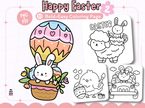 Happy Easter Rabbit Bunny Coloring Pages - Fun & Creative Easter Activity