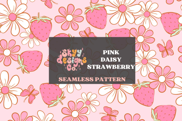 Strawberry Daisy Seamless Pattern - Fresh & Floral Design