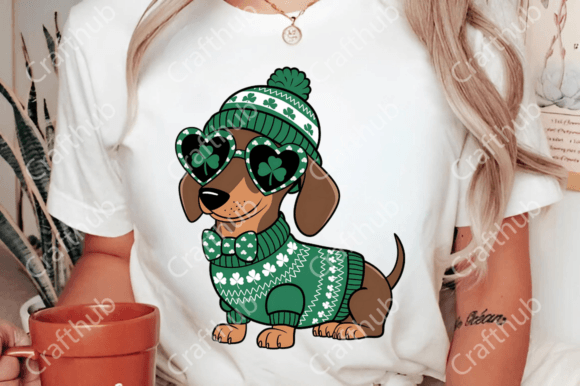 St. Patrick’s Day Dachshund Dog PNG – Festive Design for Holiday Crafts & DIY Projects