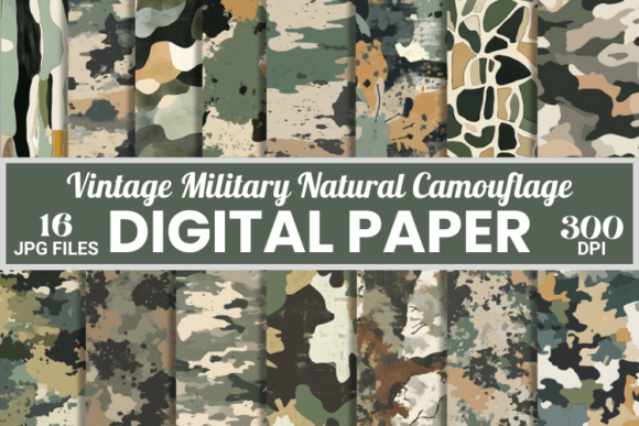 Vintage Natural Camouflage Camo Pattern – Rustic & Earthy Designs for Crafts & DIY Projects