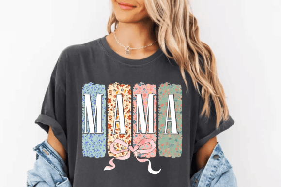 Floral Mama Coquette Bow PNG – Elegant Design for Mother's Day Gifts