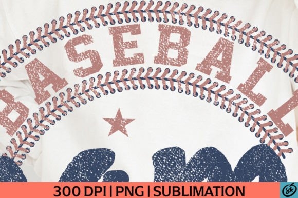 Vintage Baseball Mama PNG Sublimation – Retro Sports Design for Sublimation Projects