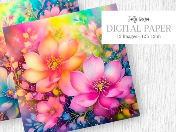 Colorful Dreamy Floral Backgrounds | Vibrant Digital Art Collection