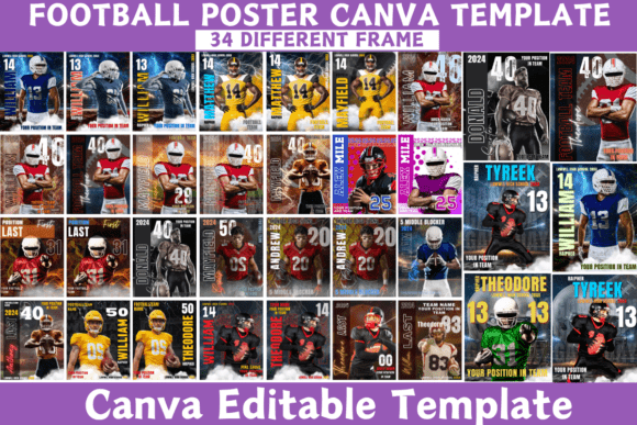 Football Poster Canva Template | Customizable Sports Design