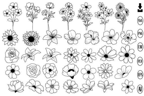 Flowers SVG Bundle - Floral SVG Designs for Crafts and Projects