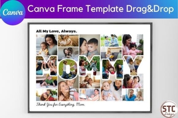 Mommy Photo Collage Canva Frame Template - Customizable Design for Memorable Moments