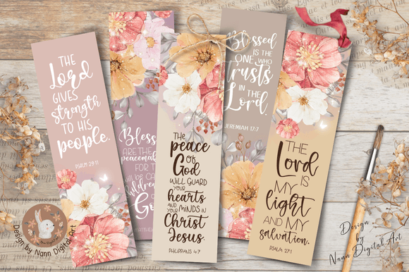 Printable Bible Verses Bookmark Set #035 - Inspirational Scripture Bookmarks