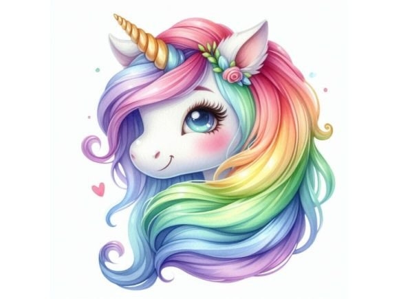 A Bundle of Cute Cartoon Unicorn Head Wi