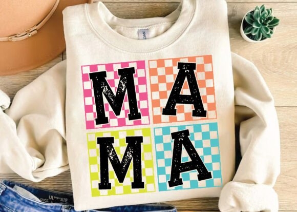 Checkered Mama PNG, Retro Mama SVG PNG