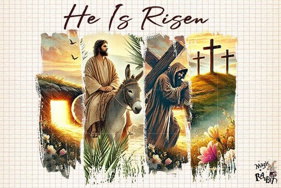 He is Risen PNG | Easter Christian PNG