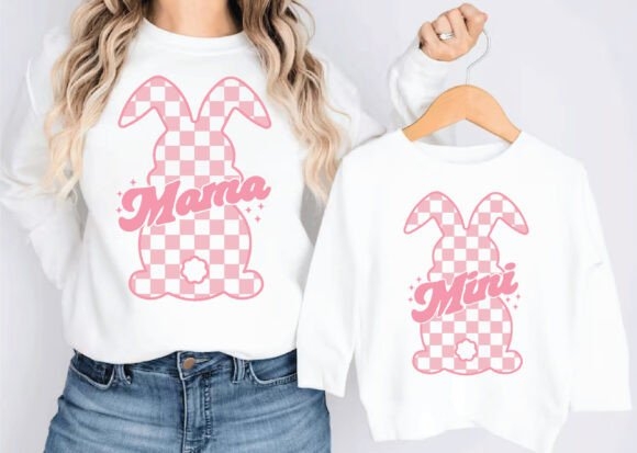Mama Mini Bunny SVG, Happy Easter PNG | Adorable Holiday Design