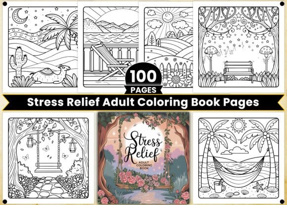 Stress Relief Adult Coloring Book Pages – Relaxing Designs for Mindful Creativity