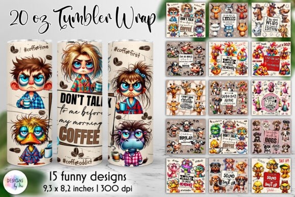 Sarcastic Quotes Tumbler Wrap Bundle | Funny and Quirky Designs for Tumblers