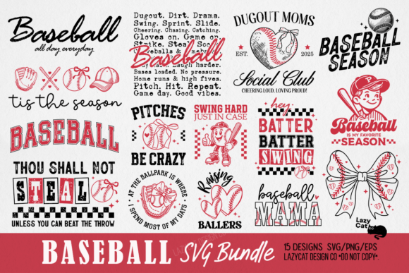 Baseball SVG PNG Bundle – Versatile Designs for Sports Crafts and Projects