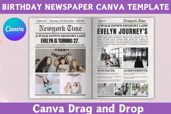 Birthday Newspaper Editable Template – Customizable Design for Memorable Celebrations