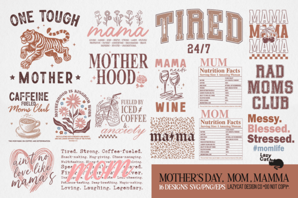 Mother's Day Mama Mom SVG & PNG Bundle – Heartfelt Designs for Custom Gifts