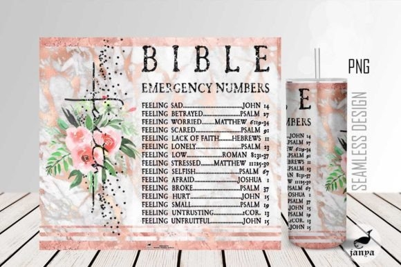 Bible Emergency Numbers Tumbler Wrap 1 | Faith-Inspired Design for Everyday Use