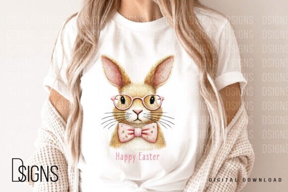 Easter Bunny Bundle PNG Embroidery Style | Cute & Customizable Designs for Crafts