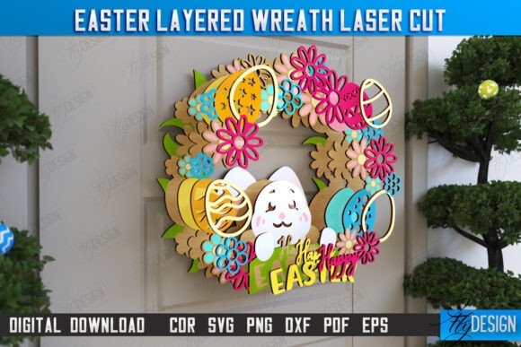Easter Layered Wreath Bundle Wall Décor | Beautiful & Customizable Easter Decoration