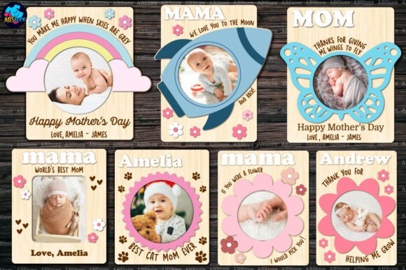 Mother's Day Photo Frame Laser Cut | Customizable & Thoughtful Gift for Mom