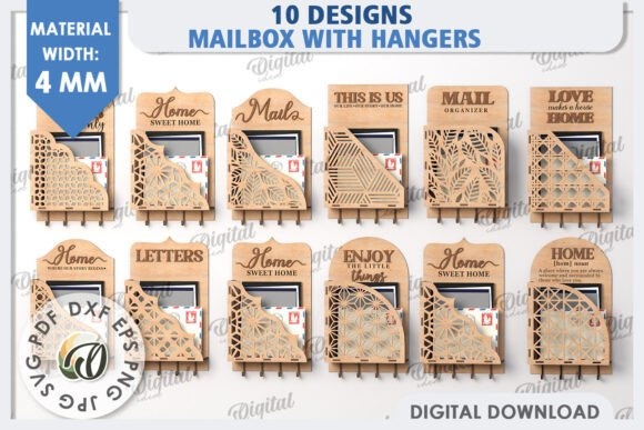 Wooden Key Holders LaserCut Bundle – Customizable Designs for Home Decor