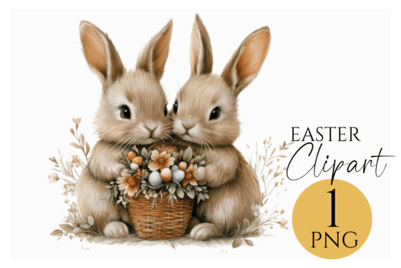 Cute Easter Bunny Clipart PNG – Adorable Easter Designs for DIY Projects