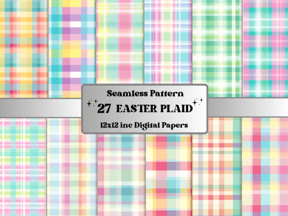 Seamless Easter Plaid Pattern Paper – Festive Plaid Designs for Easter Crafts