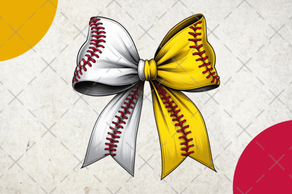 Baseball Softball Coquette Bow PNG – Cute Sports Bow Design for Custom Projects