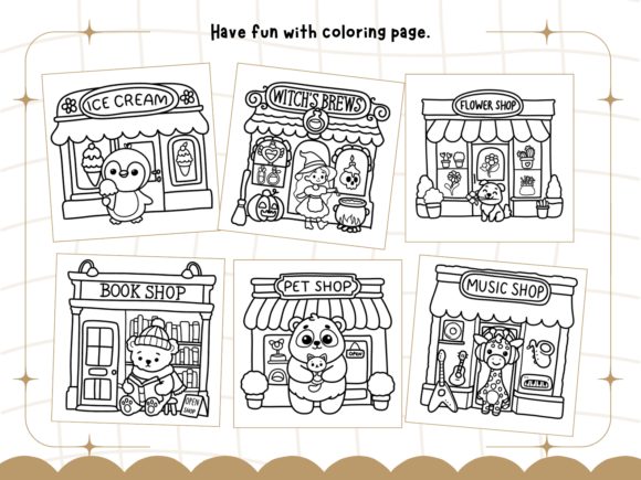 Cute Storefront Coloring Pages – Bold and Easy Designs for Kids
