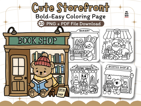Cute Storefront Coloring Pages – Bold and Easy Designs for Kids