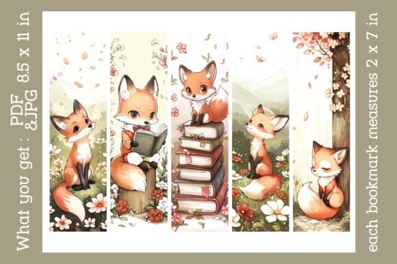 Fox Bookmark Anime – Cute Reading Bookmarks PNG for Book Lovers