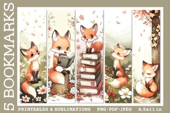 Fox Bookmark Anime – Cute Reading Bookmarks PNG for Book Lovers