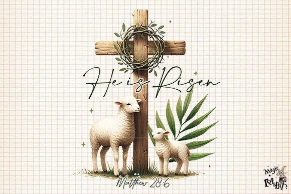 He is Risen, Happy Easter PNG – Inspirational Design for Easter Celebrations