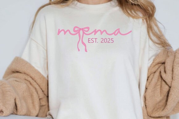 Mama Est 2025 Pink Mama Coquette Bow SVG – Customizable Design for Mother's Day