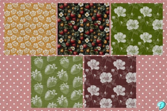 Strawberry Seamless Pattern Papers – Sweet and Vibrant Digital Paper Designs