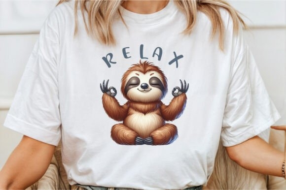 Yoga Sloth Relax Funny Sloth Sublimation – Fun and Relaxing Design for Custom Projects