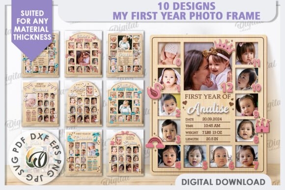 Baby Photo Frames Laser Cut Bundle